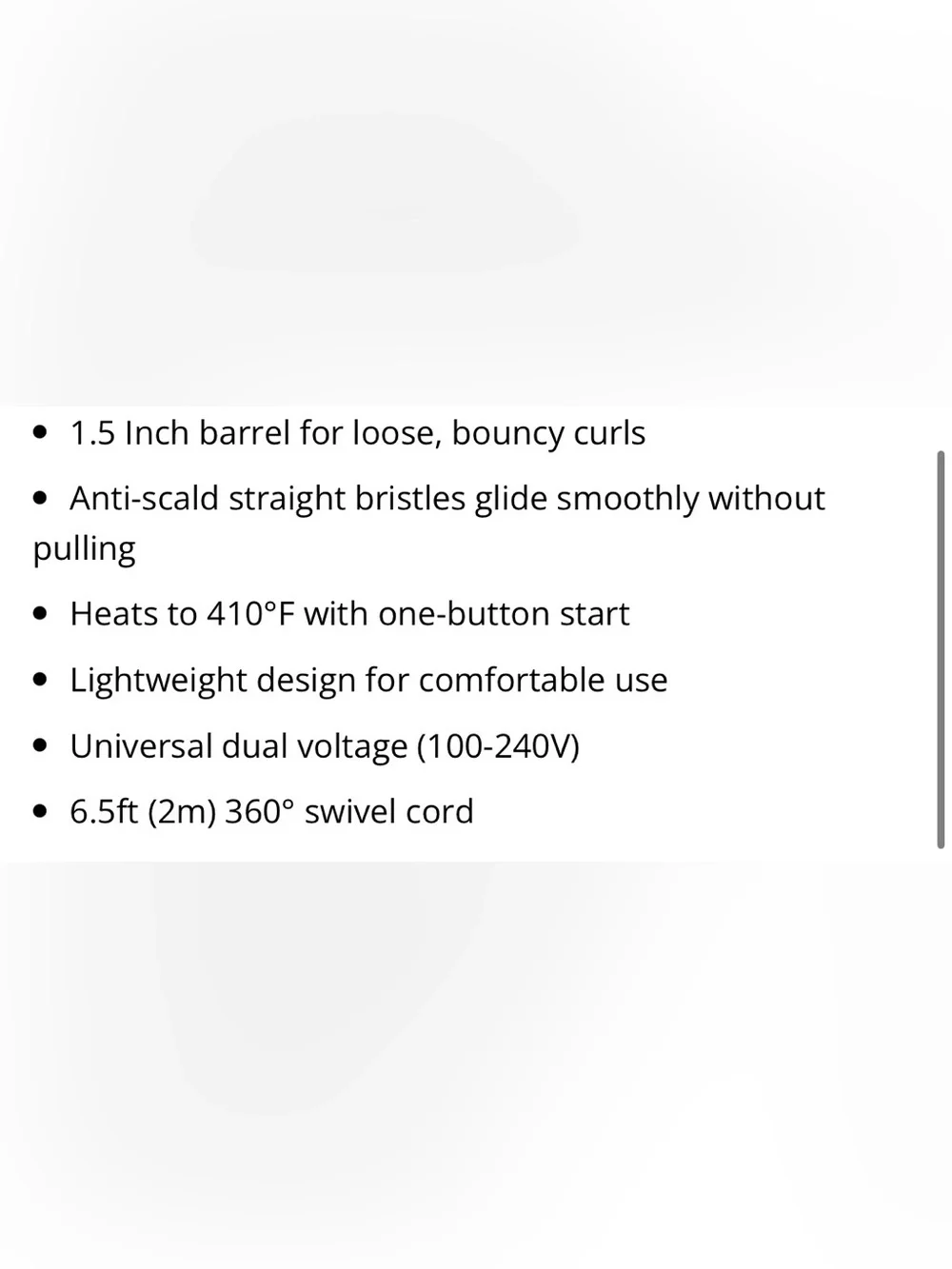 1.5” Thermal CURLING Iron with 6.5” Swivel Cord